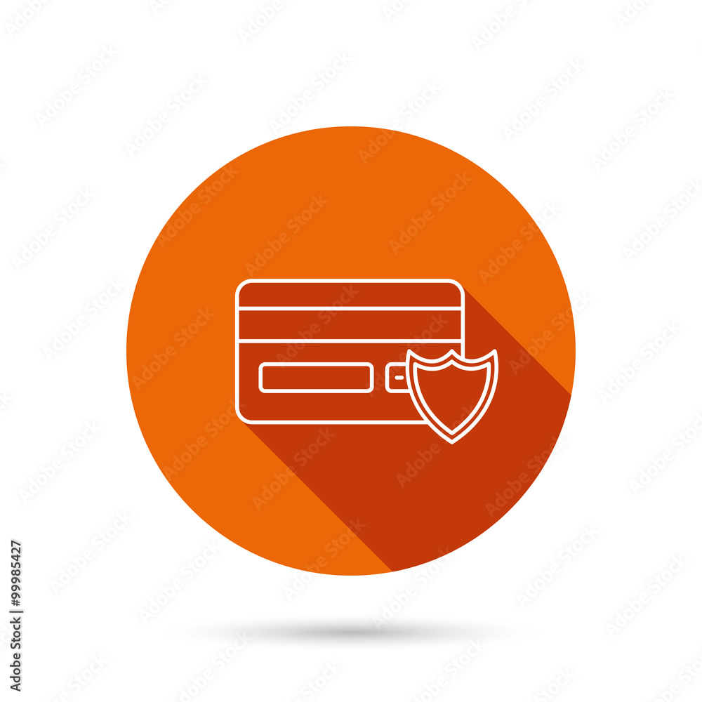 Protection credit card icon. Shopping sign. Protection credit card icon. Shopping sign.
