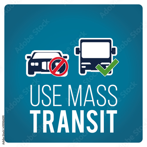 use mas transit illustration over blue color