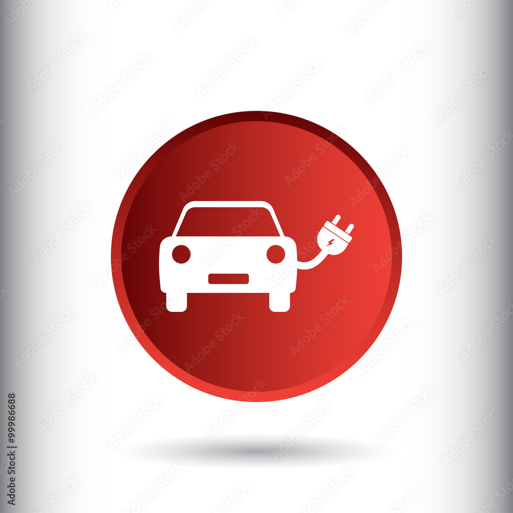 Eco car icon for web and mobile