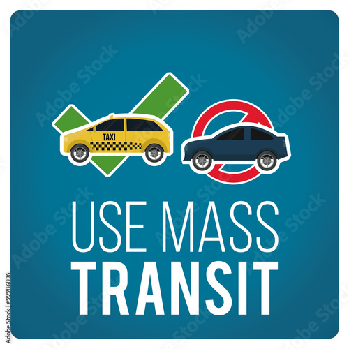 use mas transit illustration over blue color