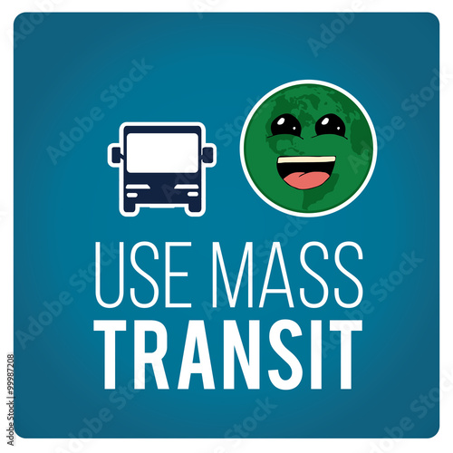 use mas transit illustration over blue color