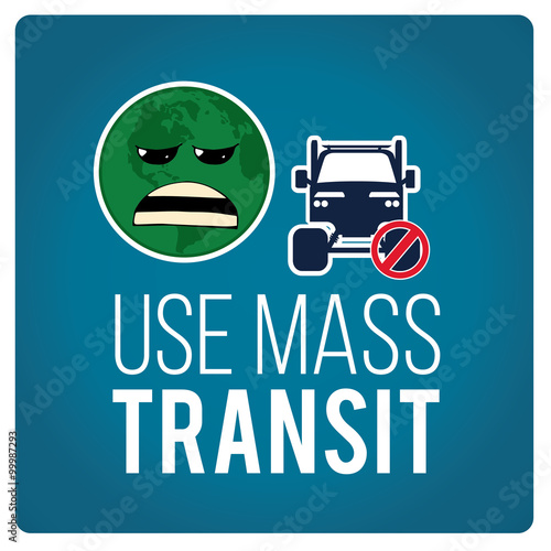 use mas transit illustration over blue color