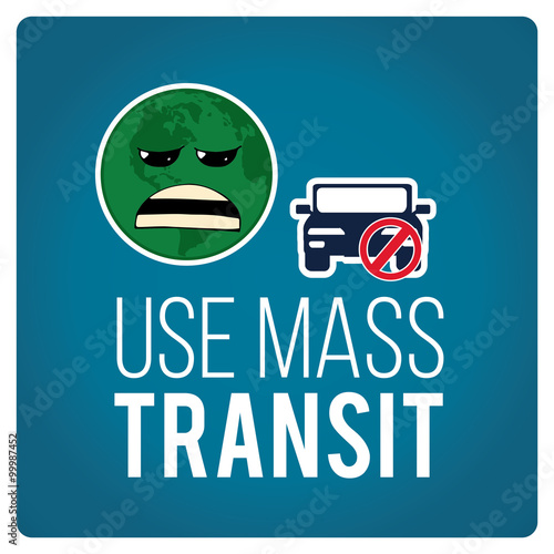 use mas transit illustration over blue color