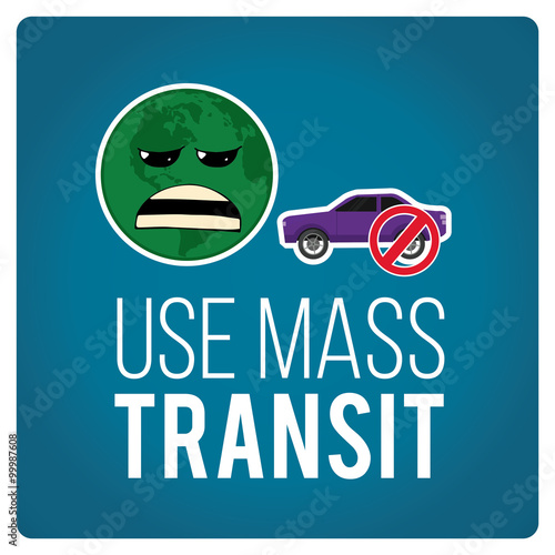 use mas transit illustration over blue color