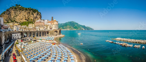 Obraz na płótnie Postcard view of Amalfi Coast, Campania, Italy w salonie