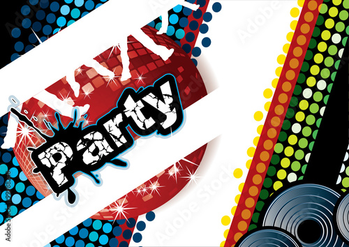 Party poster design template with copy-space, vector illustration