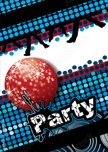 Party poster design template with copy-space, vector illustration