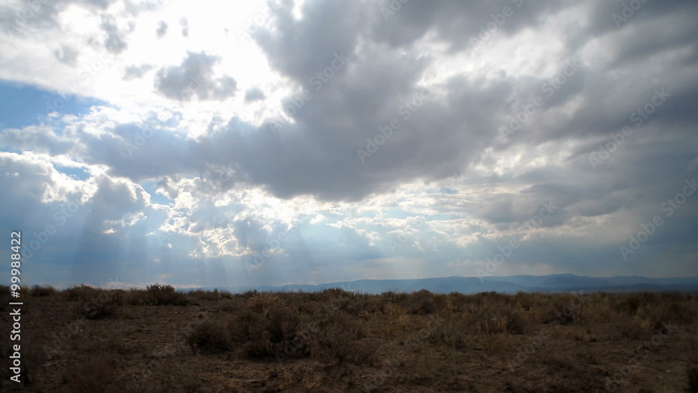 Time-lapse of a desert plain and clouds. Time-lapse of a desert plain and clouds.