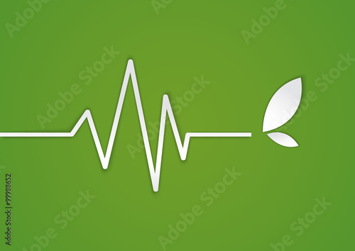 Abstract heart beats cardiogram plant
