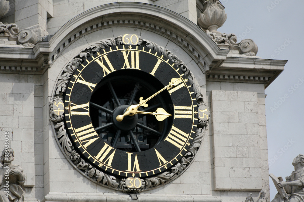Clock on St. Paul's Cathedral, London Clock on St. Paul's Cathedral, London