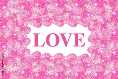 Love word inside flower fra...