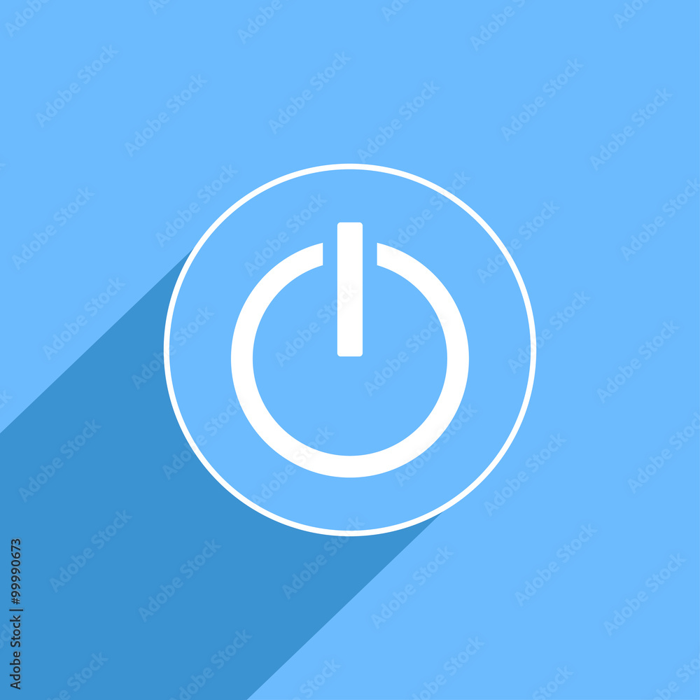 Power on off sign icon, vector illustration. Flat design style f Power on off sign icon, vector illustration. Flat design style f