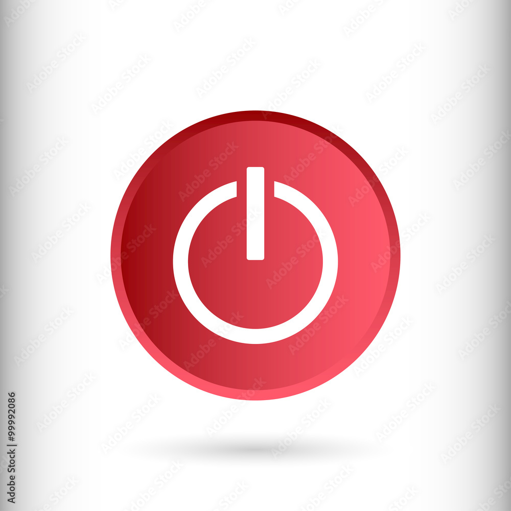 Power on off sign icon, vector illustration. Flat design style f Power on off sign icon, vector illustration. Flat design style f
