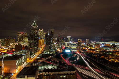 Atlanta long exposure at Night from roof