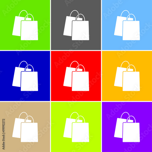 Shopping bag sign icon, vec...