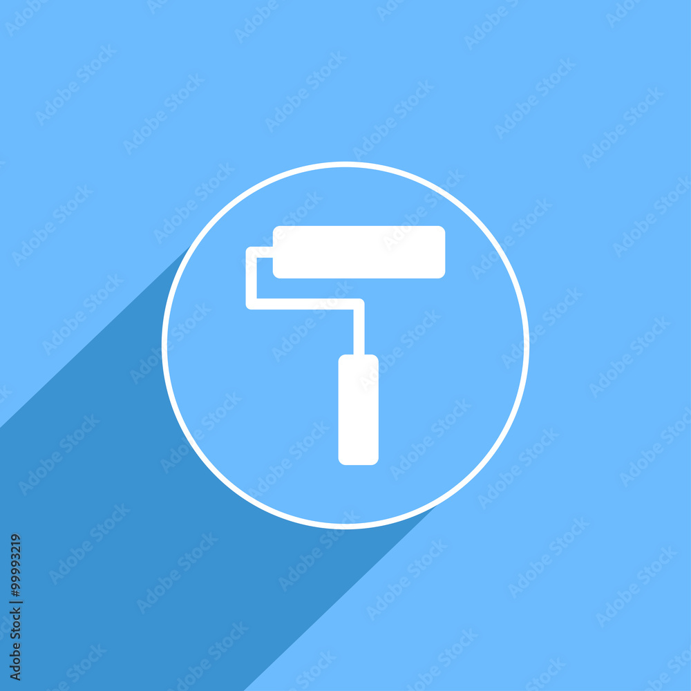 Paint roller sign icon, vector illustration. Flat design style f Paint roller sign icon, vector illustration. Flat design style f