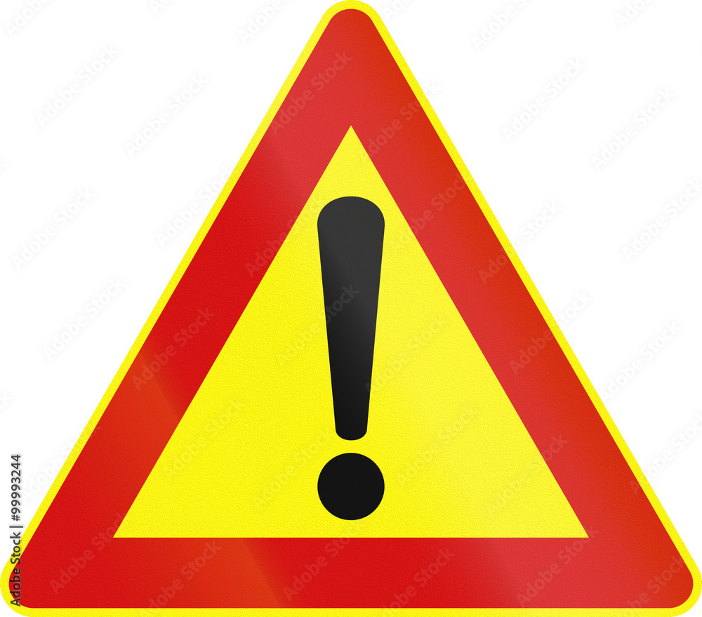 Road sign used in Italy - other dangers - provisional Road sign used in Italy - other dangers - provisional