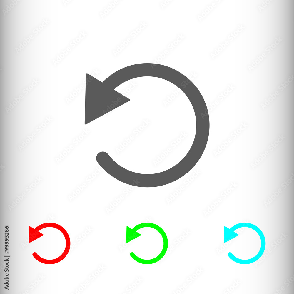 Repeat arrow sign icon, vector illustration. Flat design style f Repeat arrow sign icon, vector illustration. Flat design style f