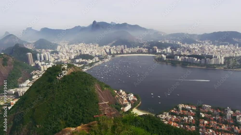 Slow pan of Lagoa Rodrigo de Freitas in Rio de Janeiro, Brazil Slow pan of Lagoa Rodrigo de Freitas in Rio de Janeiro, Brazil