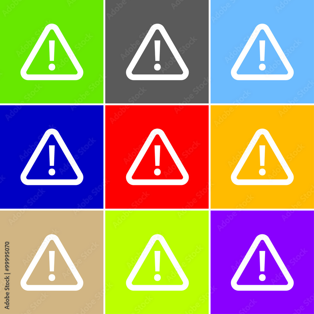 Fotografie Warning sign icon, vector illustration. Flat design style for we