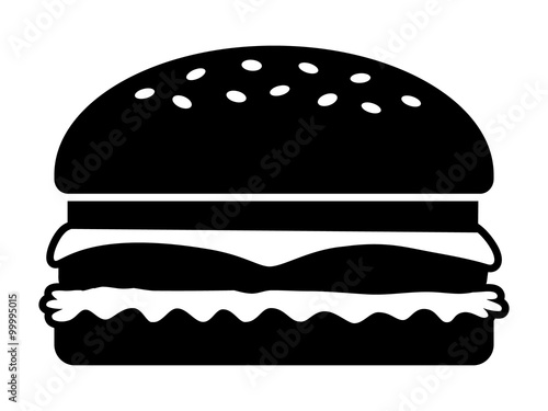 Hamburger / cheeseburger flat icon for food apps and websites
