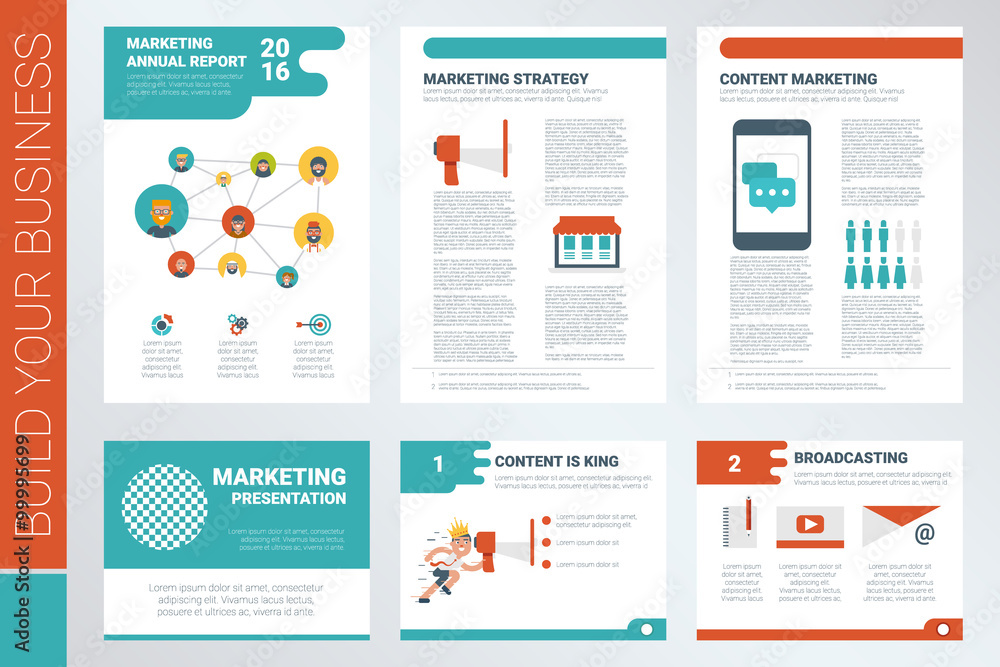 content marketing report book cover and presentation template