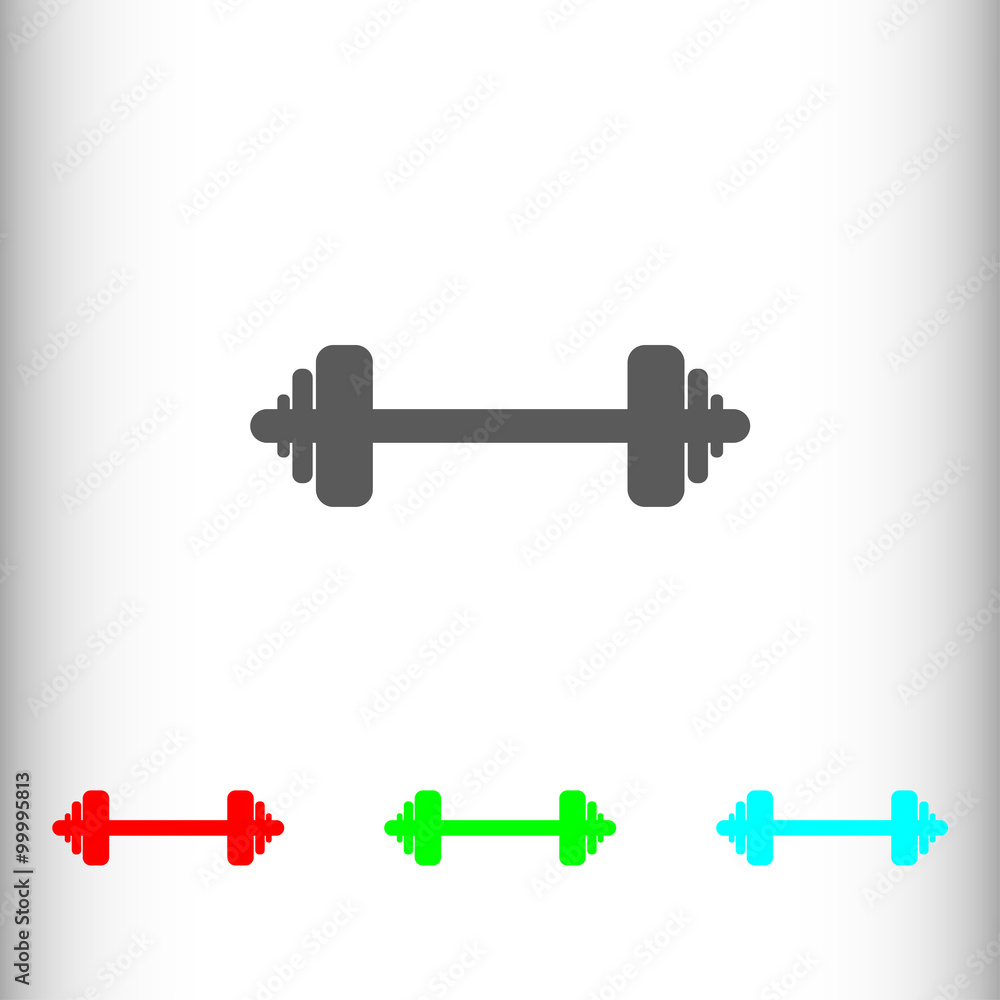 Barbell sign icon, vector illustration. Flat design style for we Barbell sign icon, vector illustration. Flat design style for we