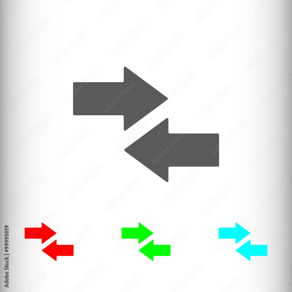 Left right arrow sign icon, vector illustration. Flat design sty Left right arrow sign icon, vector illustration. Flat design sty