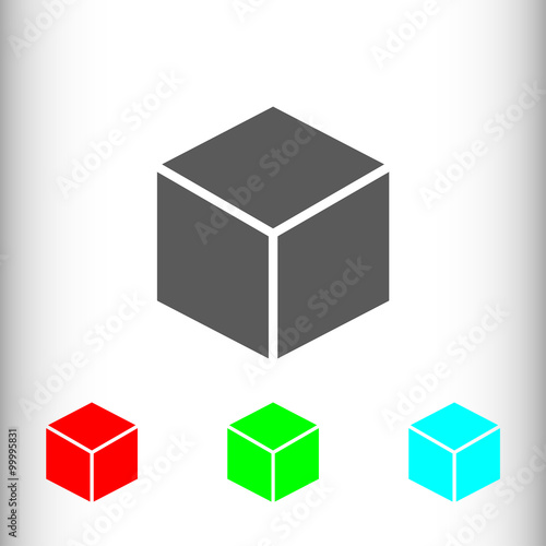 Cube sign icon  vector illustration. Flat design style for web a