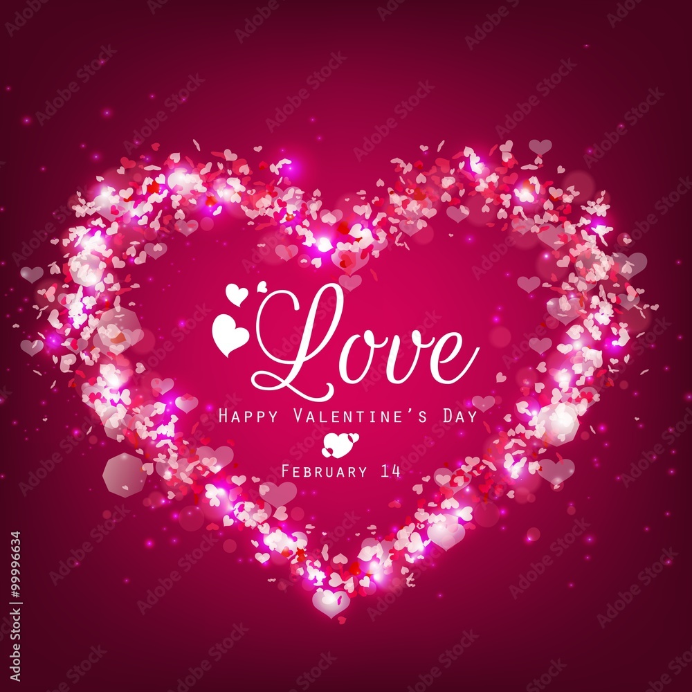 Sparkle bright background with pink heart