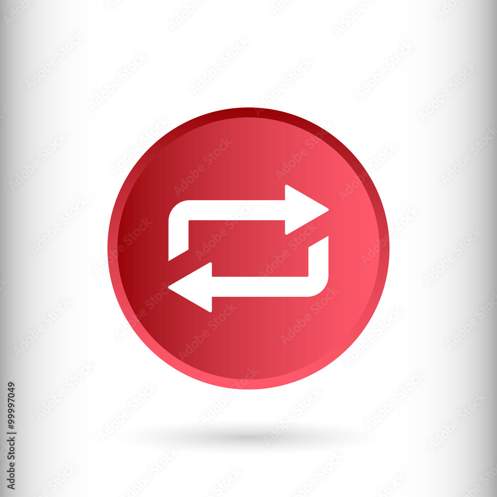 Repeat, loop sign icon, vector illustration. Flat design style f Repeat, loop sign icon, vector illustration. Flat design style f