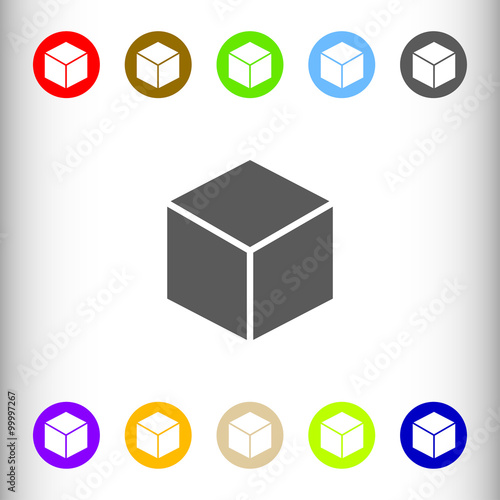 Cube sign icon, vector illu...