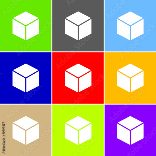 Cube sign icon, vector illu...