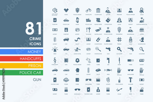 Set of crime icons