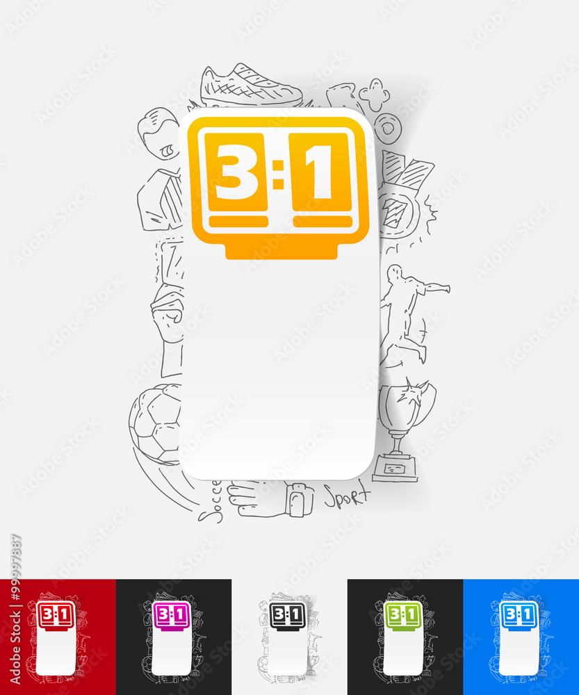 Fototapeta premium score board paper sticker with hand drawn elements