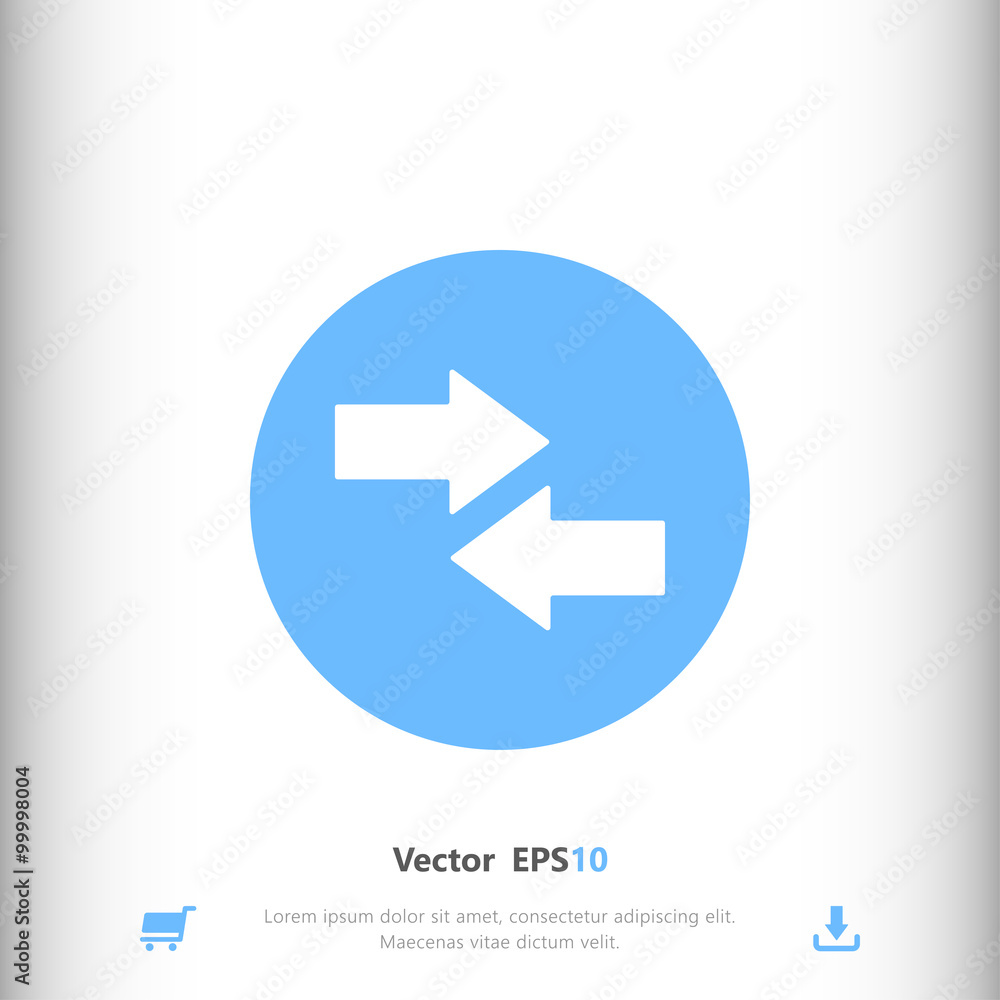 Left right arrow sign icon, vector illustration. Flat design sty Left right arrow sign icon, vector illustration. Flat design sty