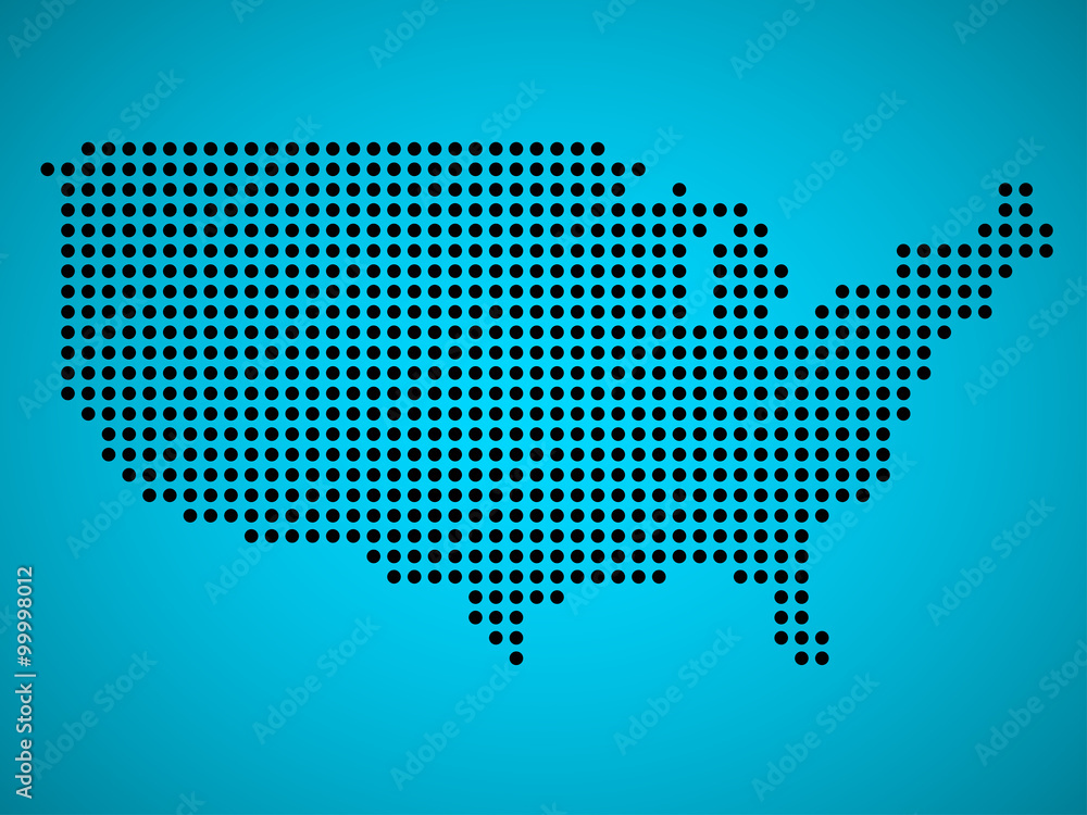 Fototapeta premium Map of USA from round dots. Vector illustration. Eps 10