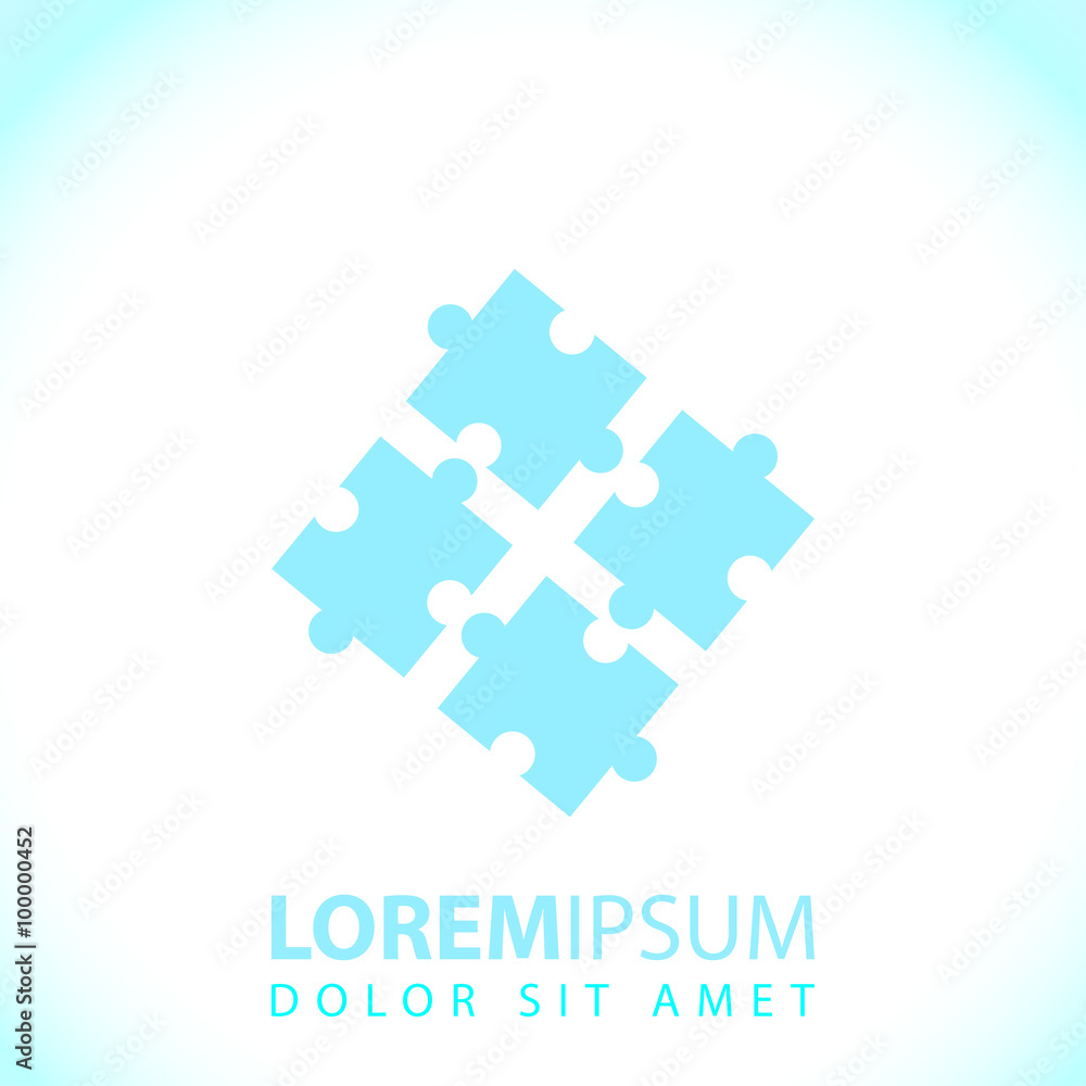 Puzzle, group sign icon, vector illustration. Flat design style Puzzle, group sign icon, vector illustration. Flat design style