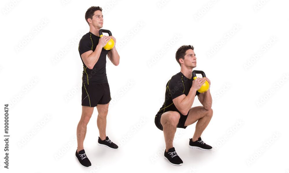 Kettlebell, Front Squat, Exercise Photos | Adobe Stock