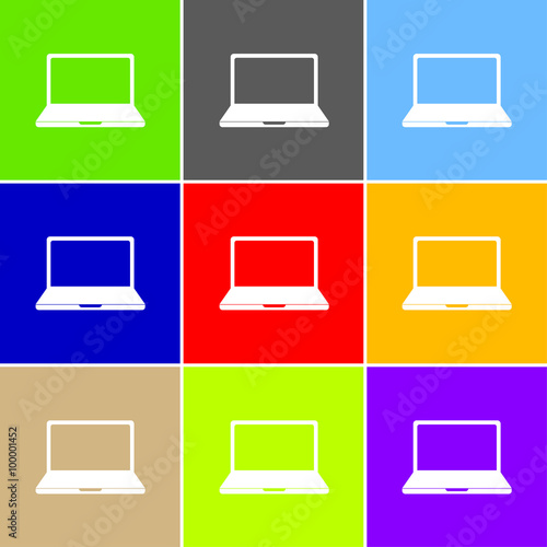 Laptop sign icon, vector il...