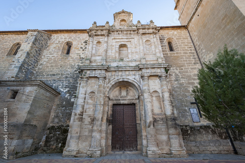 Fototapeta Naklejka Na Ścianę i Meble -  Church of Our Lady of the Assumption (Nuestra Senora de La Asunción), Buendía, Cuenca, Spain. It was built in 18th century using limestone at the basement and sandstone to erect the walls.