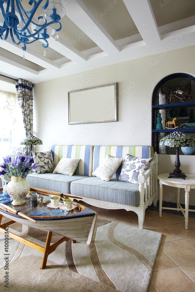 Mediterranean-style living room interiors
