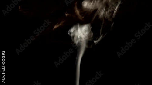  White smoke on black background