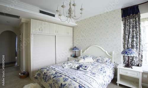 The pastoral style bedroom interiors