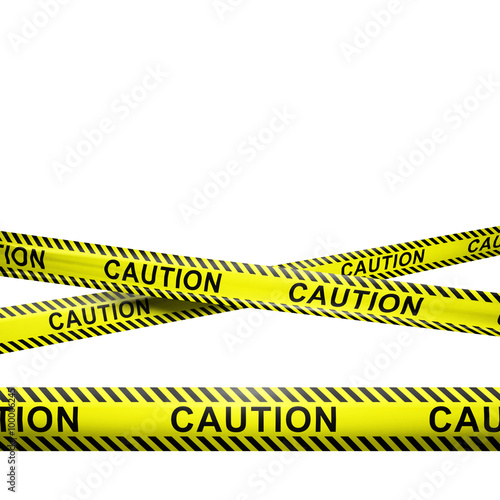 Caution stripes isolated on white with copyspace