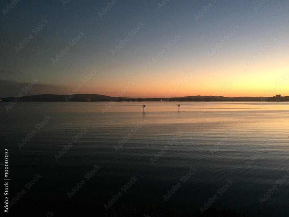 Naklejka premium Sunset over Bodega Harbor