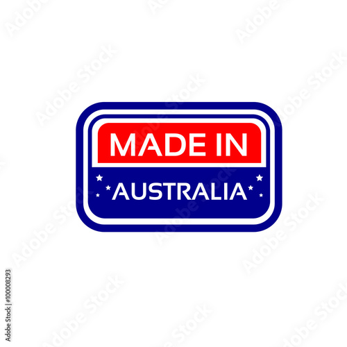 Made In Australia Flag Color Stamp