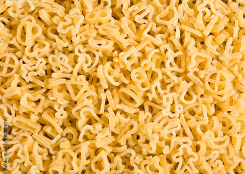 many raw pasta close-up
