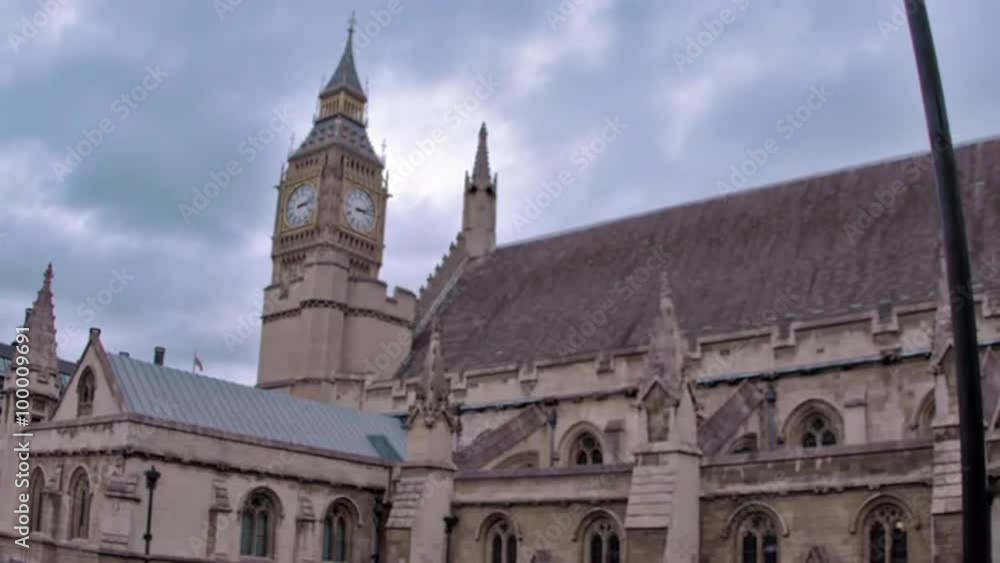 Big ben behind building in London, England. Big ben behind building in London, England.