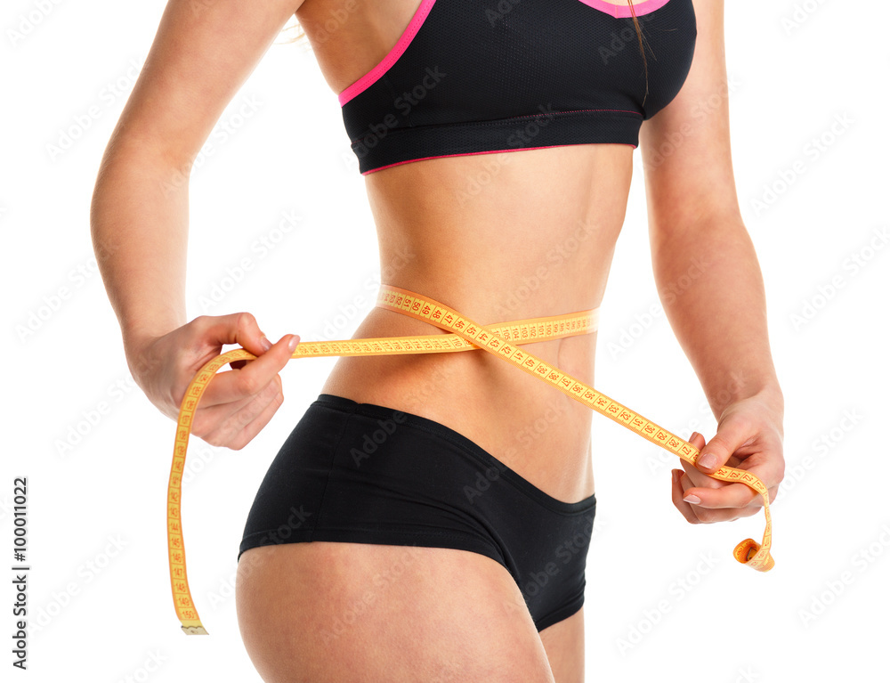 Φωτογραφία Woman measuring perfect shape of beautiful waist